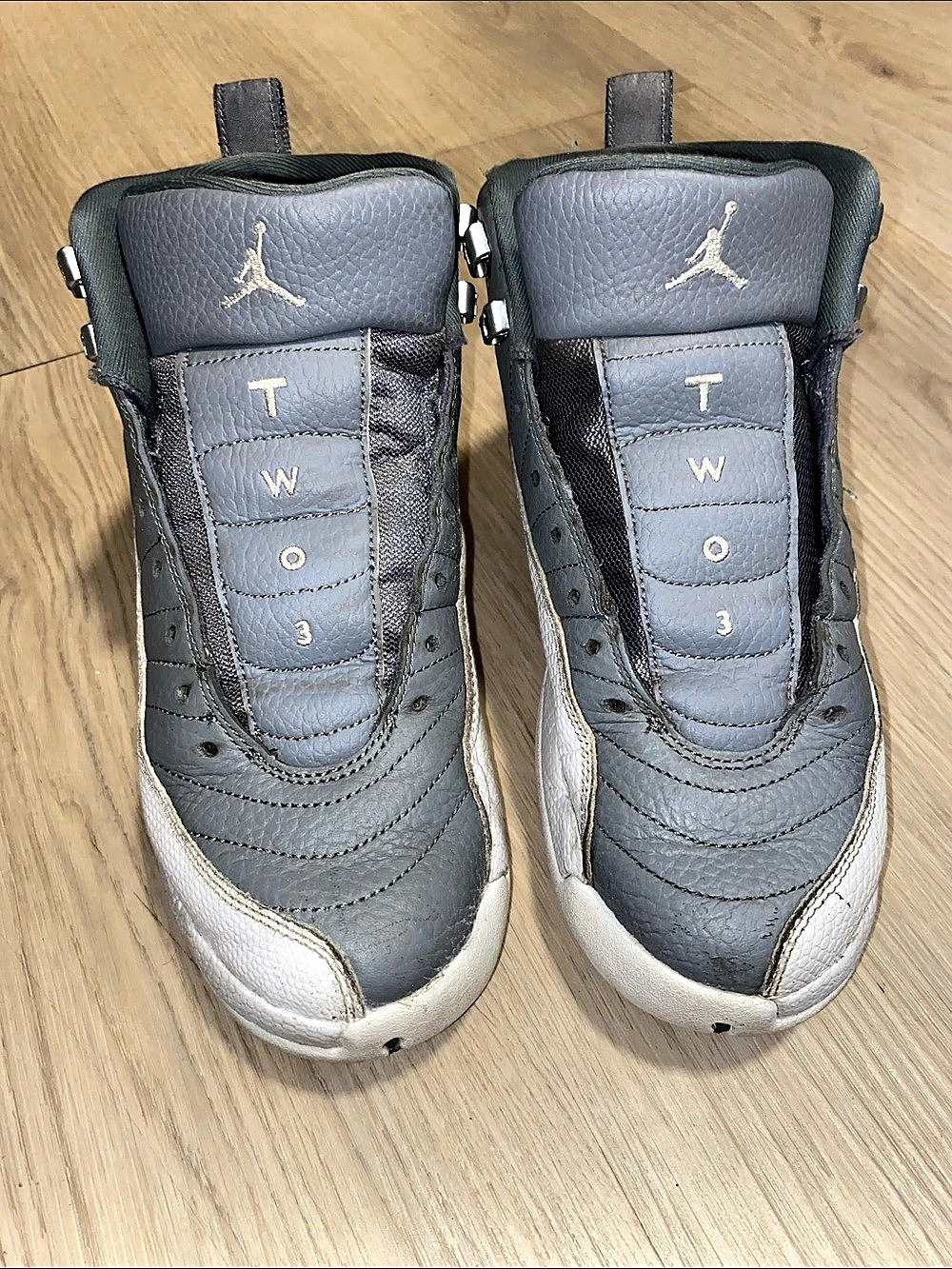 Jordan 12 Gray & White Sneakers Size 7Y